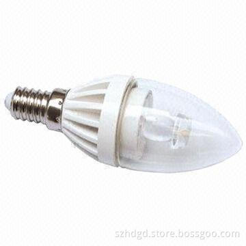 CE- and RoHS-certified 3W LED Candle Bulb with 160° Wide Beam Angle